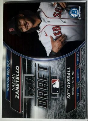 2023 Bowman Draft Chrome Draft Night #BDN-1 Nazzan Zanetello - Red Sox - Rookie - Image 1 of 2