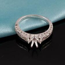 925 Sterling Silver 6 mm Round Semi Mount Ring Engagement Ring Setting CZ Setted