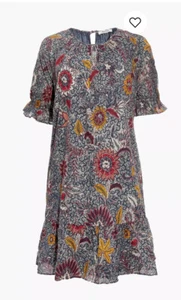 MADEWELL Woman’s Floral Ruffle Bali Blossoms Shift Dress SZ M - Picture 1 of 8