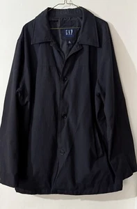 GAP VINTAGE Y2K Men's Coach Jacket in Black Size XL Button Down Zipper Pockets - Picture 1 of 8