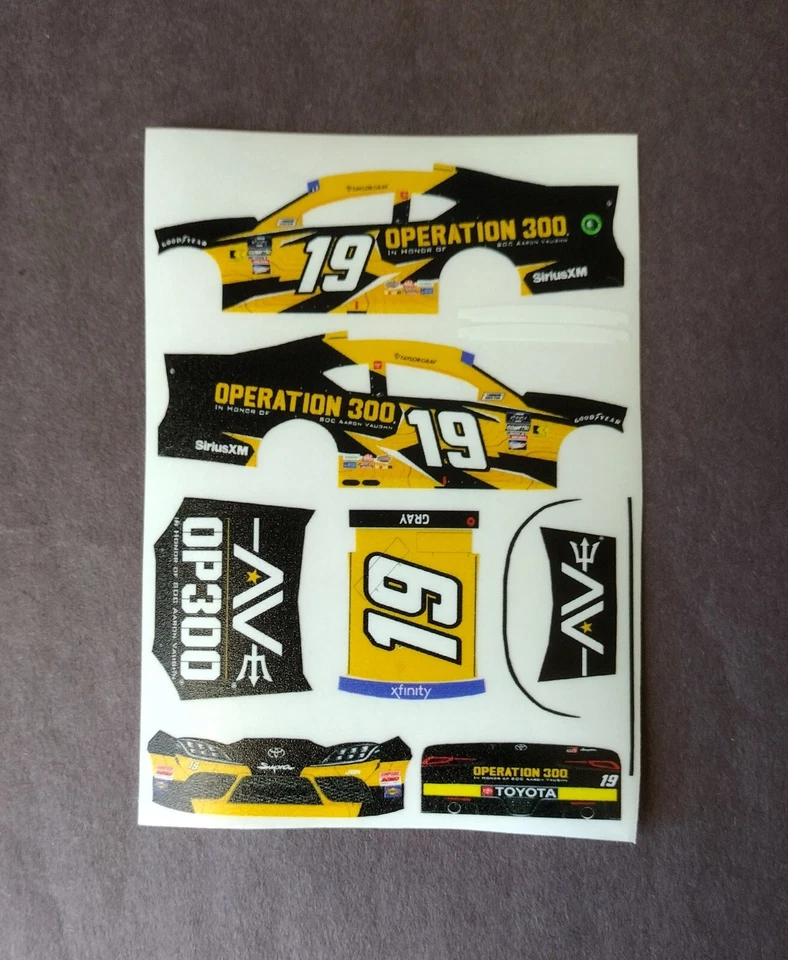 2024 Custom Taylor Gray #19 Operation 300 1/64 Peel & Stick Decals - Image 1 of 1
