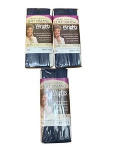 Wrights Double Fold Bias Quilt Binding NAVY 055 3 yards Lot 3 Package 7/8" Wide - Picture 1 of 2