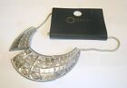Lovely Silver tone metal necklace bib style by Opia approx. 40-45 cms long
