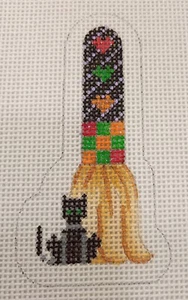 A Collection of Designs ACOD needlepoint handpaint 1911 BROOM Halloween ornament - Picture 1 of 5