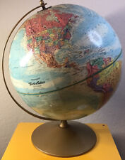 VTG Replogle 12” World Nation Series Globe Raised Textured MAP w Metal Stand