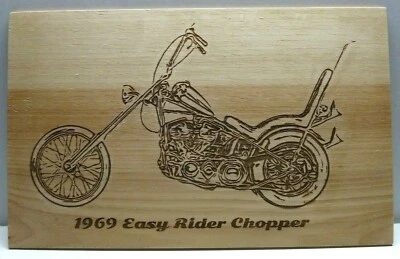Placa grabada en madera Easy Rider Chopper 1969, arte de pared, arte de automóvil, colgante de pared Foto 1 de 2