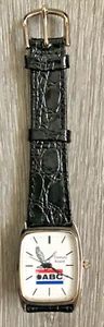 Centennial Watch ABC Bowling Century Award 1985-1995 Black Leather Quartz VTG - Picture 1 of 4