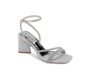 Badgley Mischka Freedom Ankle Strap High Heel Sandals Silver Size 8.5M - Picture 1 of 2