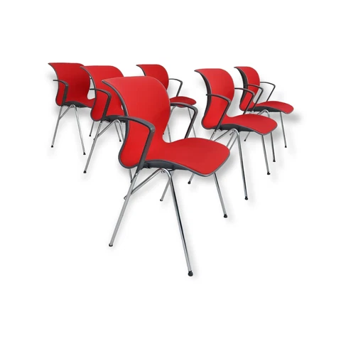90s, Danish design by Alfred Homann, set of six "Ensemble" chairs, original Cover