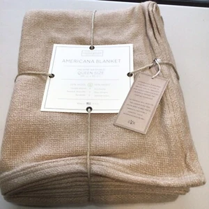 Cannon River Americana Blanket Handcrafted in USA Tan 90”X90” - Picture 1 of 3