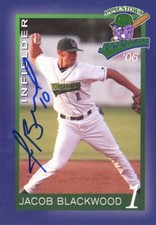 2007 Jamestown Jammers JACOB BLACKWOOD Signed Card autograph AUTO MARLINS
