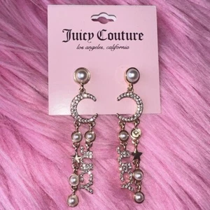 New Juicy Couture Pearl Dangle Drop Earrings - Picture 1 of 3