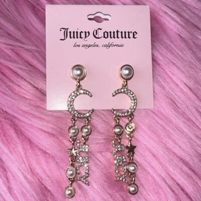 New Juicy Couture Pearl Dangle Drop Earrings - Image 1 of 3