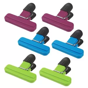6 Pack Heavy Duty Food Clips for Chip Bags, Snack Storage, Assorted Colors New - Picture 1 of 7