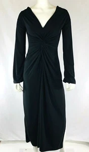 Nasty Gal Womens Dress Size 2 Black Twist Front Long Sleeves Pull Over Side Slit - Picture 1 of 10