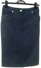 Roberto Cavalli Denim Pencil Skirt 40 Emblem Logo Zipper Blue New
