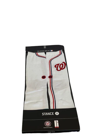 New in package Washington Nationals Stance MLB white socks L fits 9-12 Cover