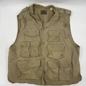 Vintage ReHead Mens Vest XL 9 Pocket Thick Khaki Fishing Hunting Utility - Picture 1 of 14