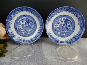 Set Of 2 Vintage Willow Woods Ware By Wood & Sons Of England Saucers - Picture 1 of 8