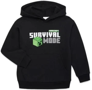 Minecraft Colorful Graphic Boys Relaxed Fit Hoodie Size 4-5 Black NEW - Picture 1 of 3