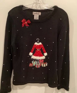 Timberlea Christmas Sweater Holiday Mrs Claus Gifts Beaded Embroidered Sz M - Bild 1 von 4
