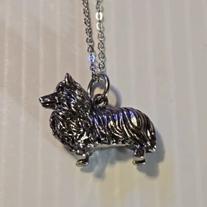 SHETLAND SHEEPDOG DOG BREED Pendant Charm / 20" STAINLESS STEEL NECKLACE - Picture 1 of 7
