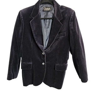 Vintage Chaus Velvet Blazer Jacket Size 13/14 Women's Navy Hong Kong Lined Suit - Bild 1 von 7