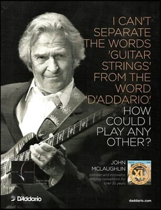 John McLaughlin Black Light 2016 D'Addario XL cuerdas de guitarra impresión publicitaria - Imagen 1 de 3
