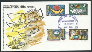 Australia 1972 Primary Industries FDC Fish Beef Rice Fruit MUSWELLBROOK NSW CDS - Picture 1 of 1
