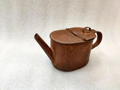 Старинный контейнер для масла горшок старый индийский железный деревенский железный горшок для хранения масла - Изображение 1 из 2