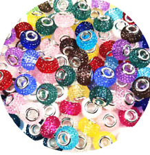 100pcs faceted resin large hole Spacer Beads Fit Charms European Crafts