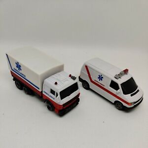 Lot Of 2 Hongwell 1/43 Emergency Ambulance Mercedes Benz Truck & VW Van - NO BOX