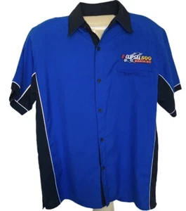 Clipsal 500 Casual Shirt Men Sz Large Embroider Logo Button Up Short Sleeve Blue - Picture 1 of 13