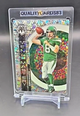 AARON RODGERS RAINBOW REFRACTOR NO HUDDLE WITH CASE NFL NEW YORK JETS - Image 1 of 4