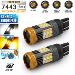 SYNETICUSA 7443 x 2 CANBUS LED Switchback Error Free bulbs Turn Signal Type 2 - Picture 1 of 8