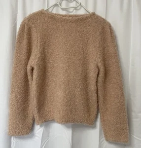 VINTAGE Diane Von Furstenberg Sweater Women L Pullover Peach Wool Blend - Picture 1 of 4