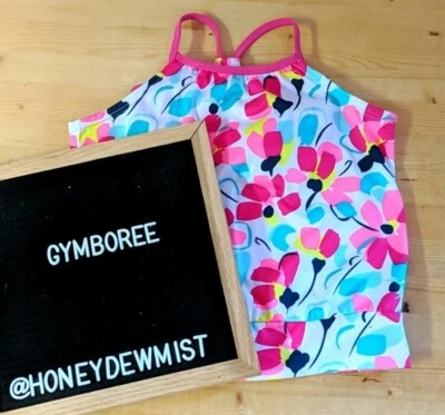 Gymboree White Green And Pink Floral Girls Tank XS/4 - Image 1 of 4