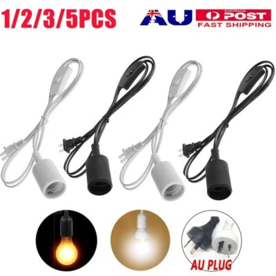 E27 Cable Cord With Switch Pendant Lamp Base Light Bulb Holder Socket  AU Plug - image 1 of 4