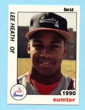 1990 Minor League Lee Heath -- Sumter Braves -- Box 142