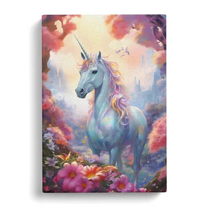 Unicorn Tachisme Canvas Wall Art Print Framed Picture Decor Living Room Bedroom - Picture 1 of 4