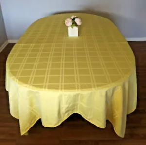 SALE-Tablecloth Yellow Rectangular Cotton/Polyester Wedding Event Party 70"x107" - Picture 1 of 2