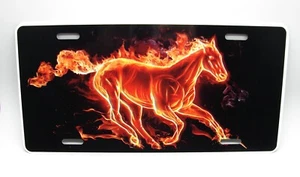 MUSTANG HORSE FIERY HORSE METAL NOVELTY CAR LICENSE PLATE AUTO TAG - Picture 1 of 14