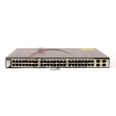 Cisco WS-C3750G-48PS-S Cat3750 48 10/100/1000T PoE +4 SFP Standard Image - Image 1 of 3