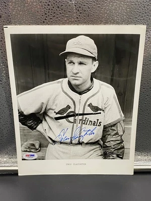 Enos Slaughter Cardinals Signed 8x10 Photo PSA/DNA - Image 1 of 4