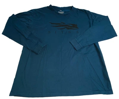 Sitka Gear Icon Tee Men's 2XL Blue 100% Pima Cotton Lightweight Breathable - Image 1 of 4