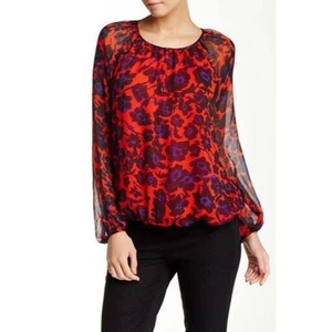 Diane Von Furstenberg Hathaway blusa di seta floreale trasparente romantica floreale elegante S - Foto 1 di 10