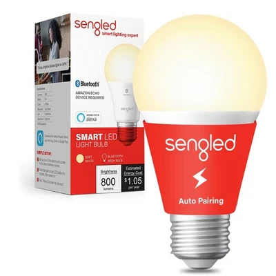 Sengled Light Bulb,  LED Bulb E26 A19, 60W Equivalent Soft White 800LM, 2 Pack - Image 1 of 4