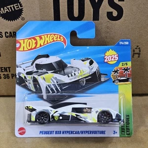 2025 HOT WHEELS MAINLINE SHORT CARD CASE M PEUGEOT 9X8 HYPERCAR - Picture 1 of 1