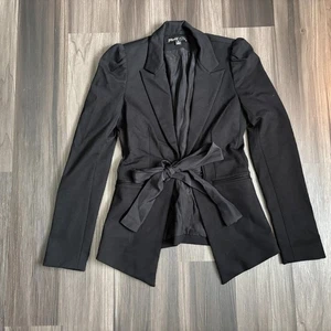 Elizabeth & James schwarzer Gürtelblazer mit Schleife Damengröße 2 - Bild 1 von 8