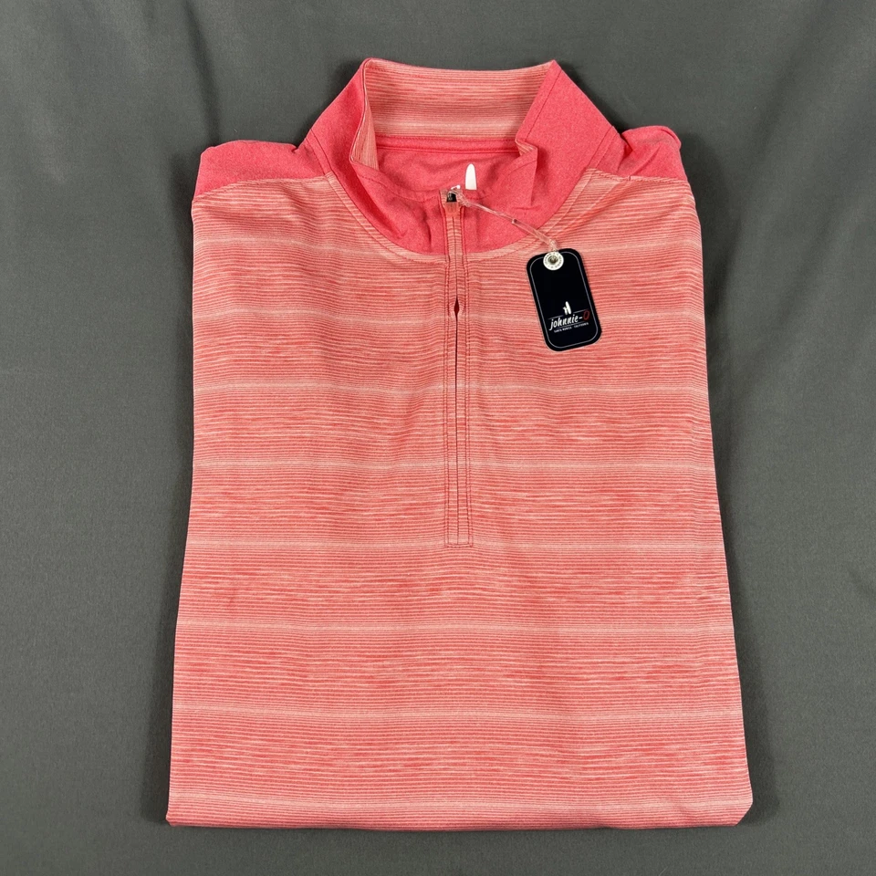 Johnnie-O Performance 1/4 Zip Pullover Mens Large Taffy Pink Bert